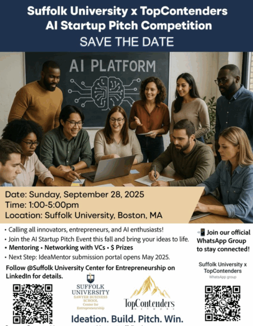 Suffolk University and TopContenders AI Startup Pitch Event 2025